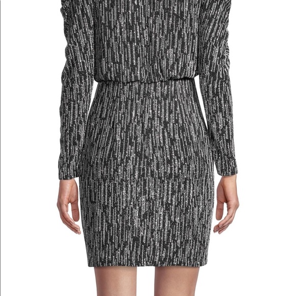 Aiden Mattox Puff Sleeve Metallic Knit Dress - Picture 3 of 5